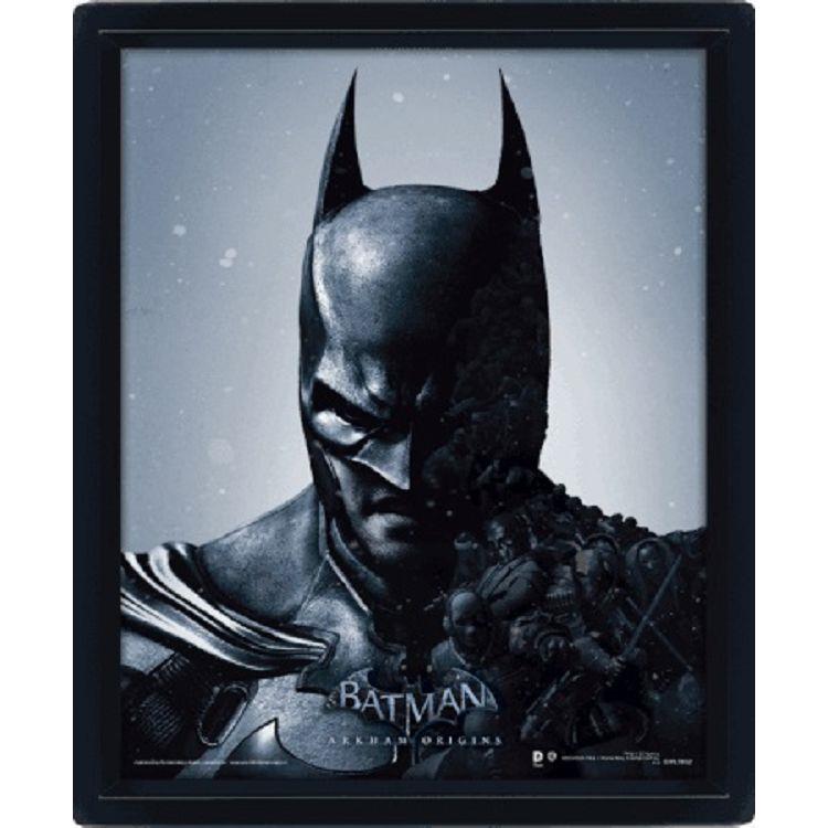 【DC】蝙蝠俠/小丑：阿卡漢起源-3D海報(含框)