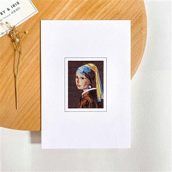 【Poetry ＆ Iris】名畫刺繡萬用卡  維梅爾 － 戴珍珠耳環的少女