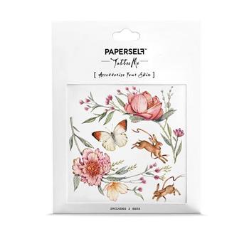 Paperself紋身貼紙-乾燥薔薇 Rose & Rabbit
