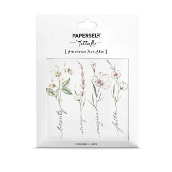 PAPERSELF紋身貼紙-花間絮語 Flower Script 2 (隨機出貨)