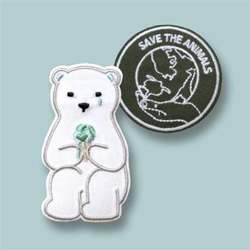雙用刺繡布貼/救救北極熊