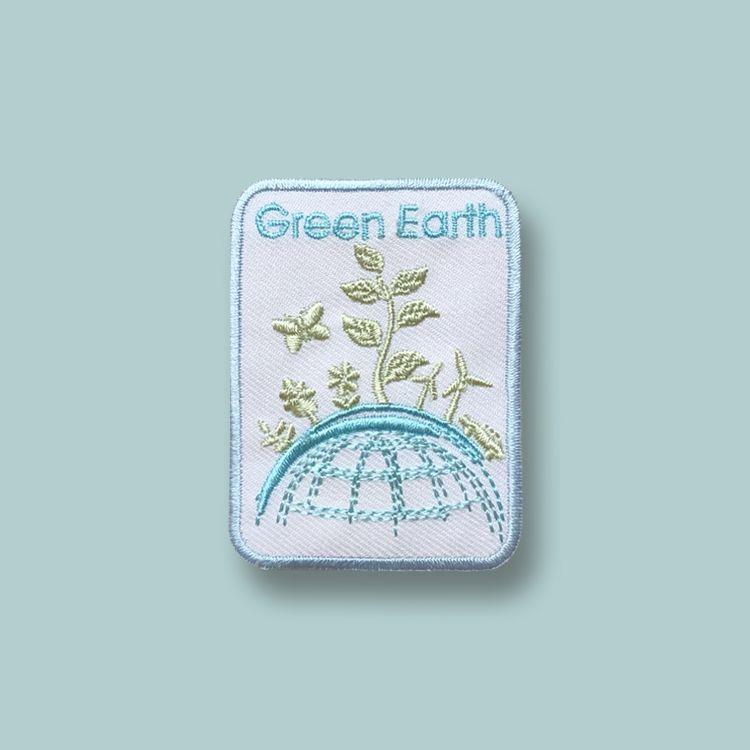 雙用刺繡布貼/綠地球