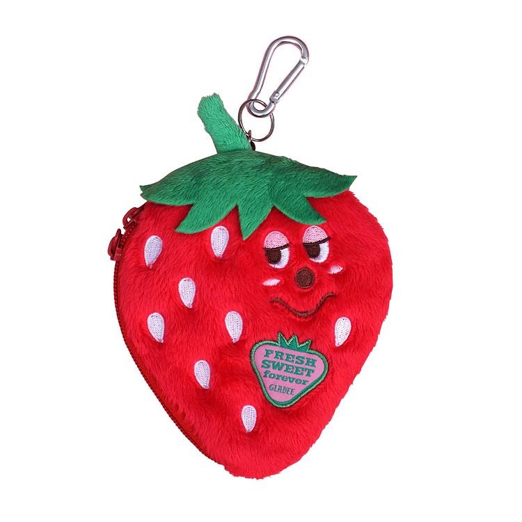 Gladee草莓造型悠遊卡拉鍊零錢包(新款)