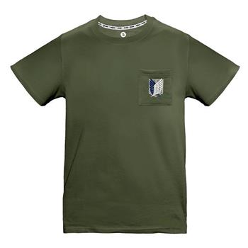 進擊的巨人-刺繡口袋T-shirt(調查兵團)-S