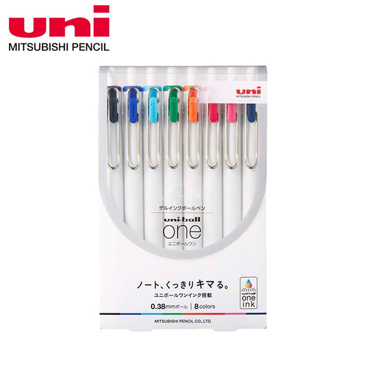 UNI三菱 UNI BALL-ONE鋼珠筆0.38八色組 - 八色組