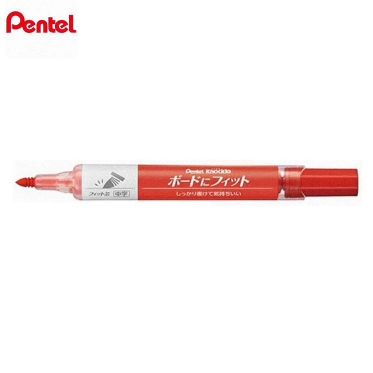 Pentel 飛龍 彈力後壓白板筆 中細 紅