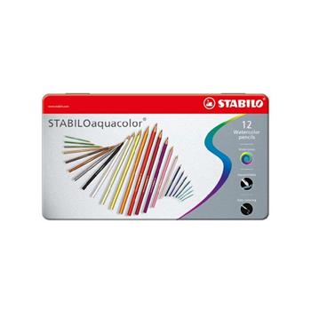 STABILO思筆樂aquacolor水彩樂水溶性色鉛筆/ 12 色/ 鐵盒