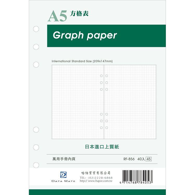 DATA MATE A5手冊內頁 RF-856方格表