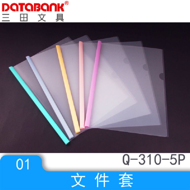 Databank 標準Q310粉彩附桿文件套5入(厚0.16) (特價品)