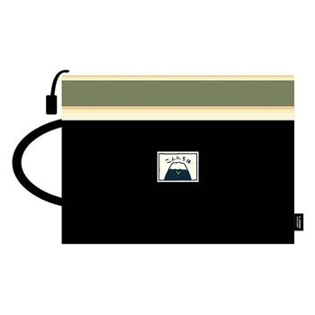 簡單生活-A4手提雙層文件袋(黑+綠)
