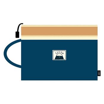 簡單生活-A4手提雙層文件袋(藍+駝)