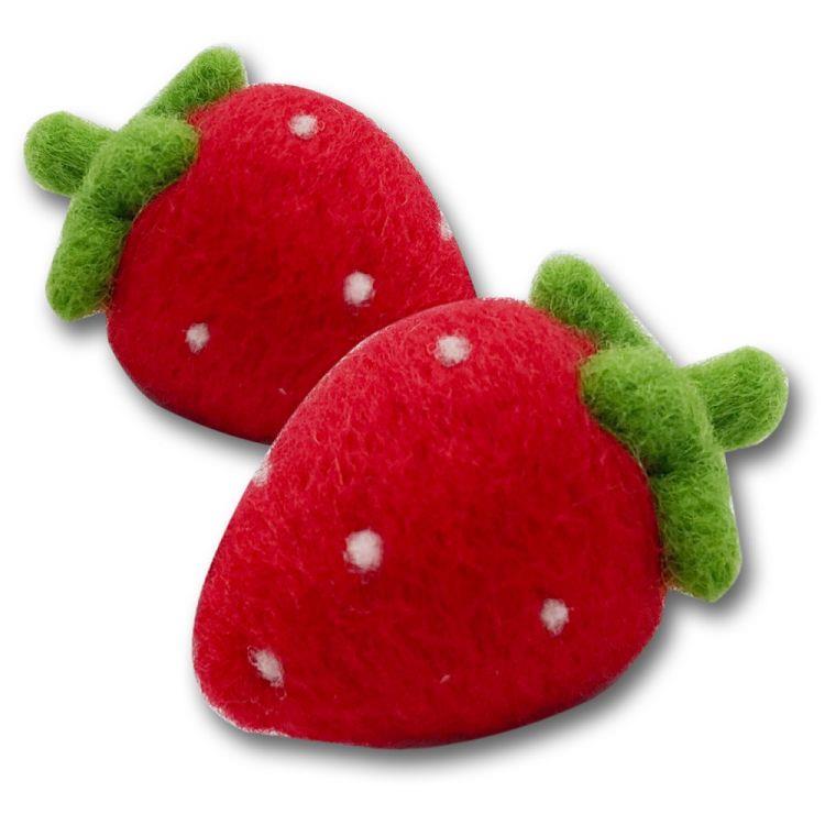 【Hobby Easy】繽紛水果系列！香甜草莓（含羊毛氈超值全材料包套組，附別針、鑰匙圈，全程影音教學）
