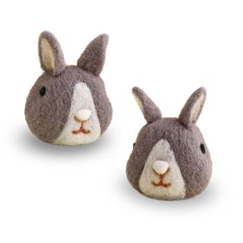 動物派對羊毛氈材料包套組：NO.5 奶油咪兔(附別針、鑰匙圈，全程影音教學)