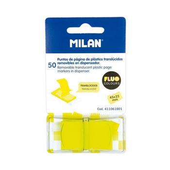 MILAN 抽取式標籤貼(螢光黃)-45*25mm-50張