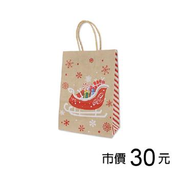 耶誕手提紙袋(小)-紅雪橇