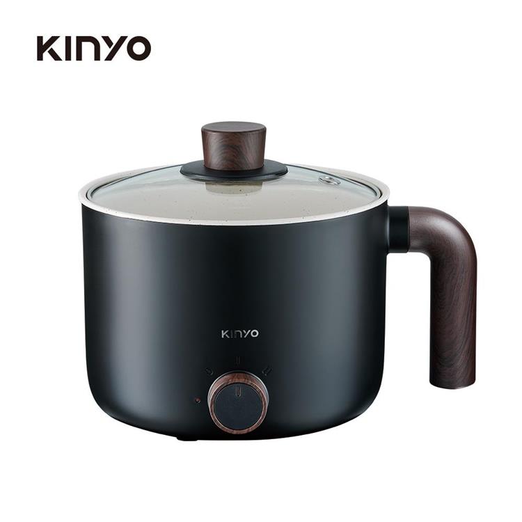 【KINYO】1.2L多功能陶瓷美食鍋 黑 FP-0876BK(2色) - 黑