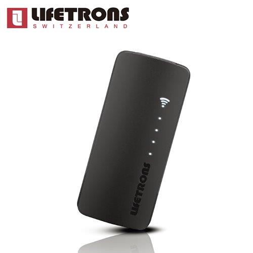 Lifetrons Wi－Fi 無線路由器＋高效能行動電源（5200 mAh）－黑
