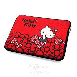 【Hello Kitty】精典彈膠型筆電保護袋13.4吋（蝴蝶結粉）