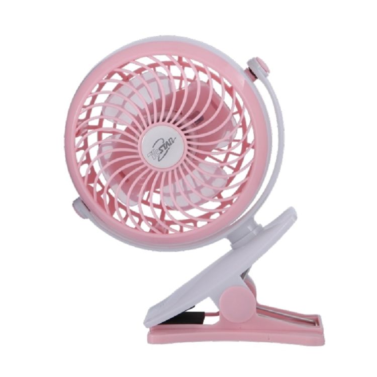 TCSTAR颶風大電量4吋360度桌立/夾式兩用隨身風扇--粉紅TCF-SU012PK - 粉紅