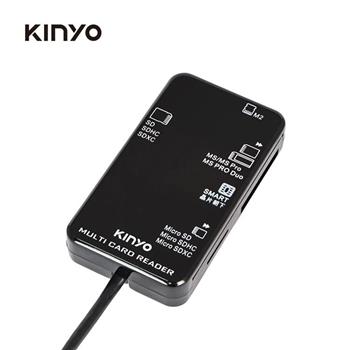 【KINYO】多合一晶片讀卡機黑15CM KCR6250