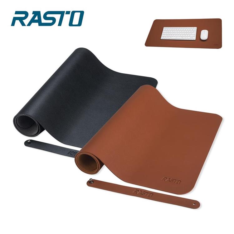 RASTO RMP1 北歐皮革加大款萬用辦公桌面滑鼠墊-黑 - 黑