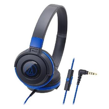 鐵三角 S100iS 智慧型手機用DJ風格可折疊式頭戴耳機 黑藍