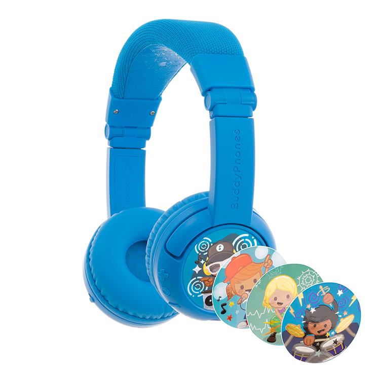 BuddyPhones Play+藍芽學習Plus系列 兒童耳機(藍)