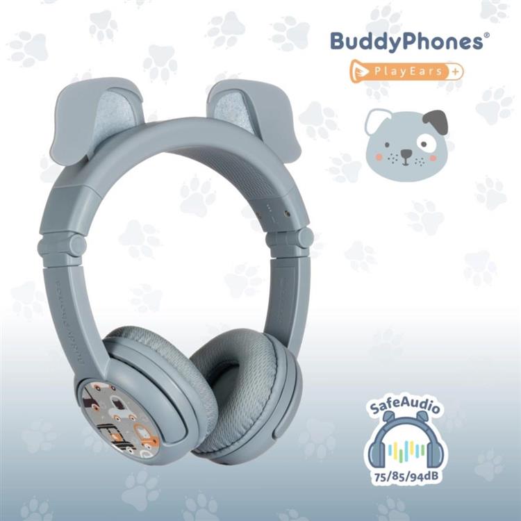 BuddyPhones PlayEars+藍芽學習動物Plus系列 (藍狗) - 藍狗