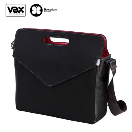 VAX 圖塞特訊息筆電公事包13.5吋－黑色+紅內裡