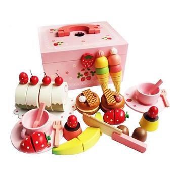 草莓甜心派對木製玩具家家酒組 附收納箱