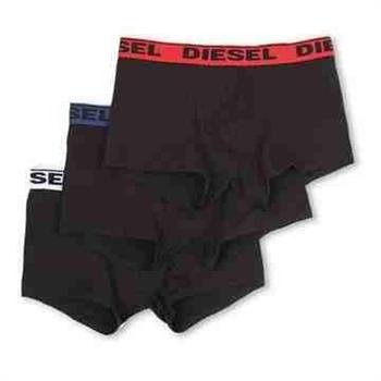 【Diesel】男時尚彈力棉彩色腰帶黑色四角內著3件組