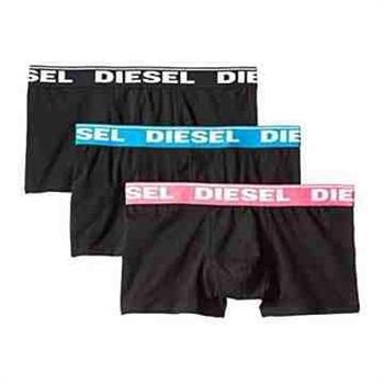 【Diesel】男超炫彈力棉彩色腰帶黑色四角內著3件組