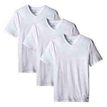 【Tommy Hilfiger】2016男時尚品味V領白色內衣3件組