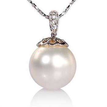 【小樂珠寶】珍珠飾品擁有迷人的光彩，表現出十足的女人味，全美正圓3A南洋深海貝珍珠墬鍊項鍊