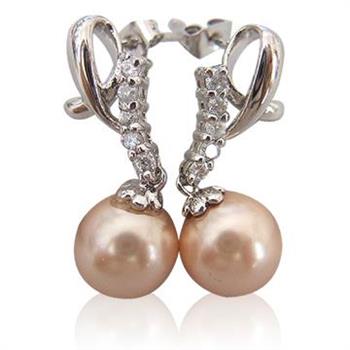 【小樂珠寶】珍珠很紮實圓潤光滑，全為實心重量，全美正圓3A南洋深海貝珍珠耳環，上班族必買款