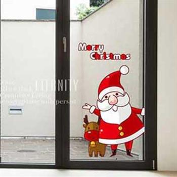 Christine耶誕節慶佈置/壁貼 玻璃貼/MB001 麋鹿好夥伴