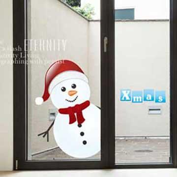 Christine耶誕節慶佈置/壁貼 玻璃貼/MB011 探頭雪人