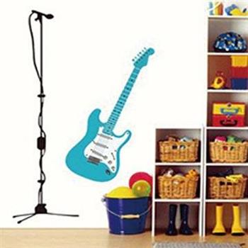 Christine創意組合DIY壁貼/牆貼/兒童教室佈置 搖滾電吉他（可重複貼）