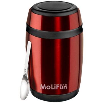 【MoliFun魔力坊】不鏽鋼真空保鮮保溫罐/燜燒罐/食物罐550ml－寶石紅