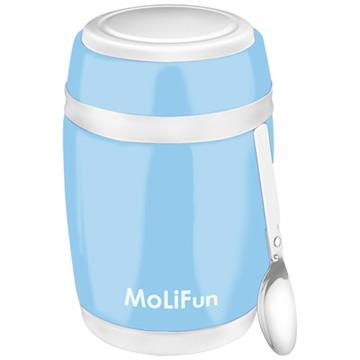 MoliFun魔力坊 不鏽鋼真空保鮮保溫燜燒食物罐480ml－天晴藍 - 天晴藍