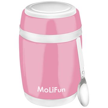 MoliFun魔力坊 不鏽鋼真空保鮮保溫燜燒食物罐480ml－櫻花粉 - 櫻花粉
