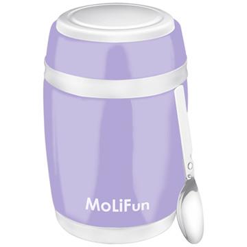 MoliFun魔力坊 不鏽鋼真空保鮮保溫燜燒食物罐480ml－微薰紫 - 微薰紫