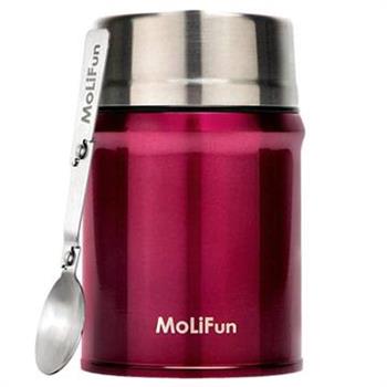 MoliFun魔力坊 316不鏽鋼輕量真空保鮮保溫悶燒罐/悶燒杯800ml－玫瑰紅