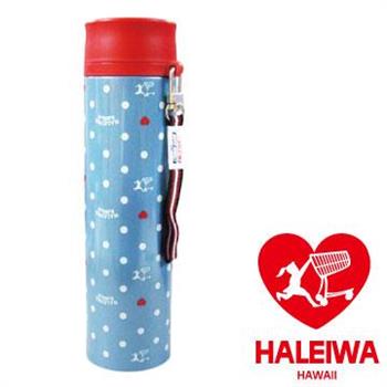 【日本HALEIWA】點點不銹鋼隨身保溫/冷瓶400ML-淡藍色 (HGBSB-400BL)