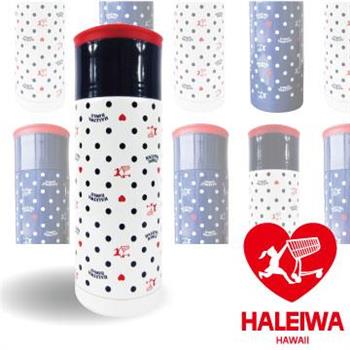 【日本HALEIWA】點點不銹鋼杯蓋式保溫/冷瓶500ml-白色 (HGCB-500DW)