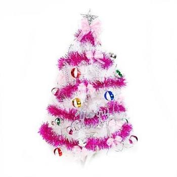 台灣製3尺（90cm）特級白色松針葉聖誕樹 （繽紛馬卡龍粉紫色系）（不含燈）