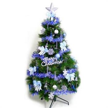 台灣製4尺/4呎（120cm）特級綠松針葉聖誕樹（＋藍銀色系配件）（不含燈）