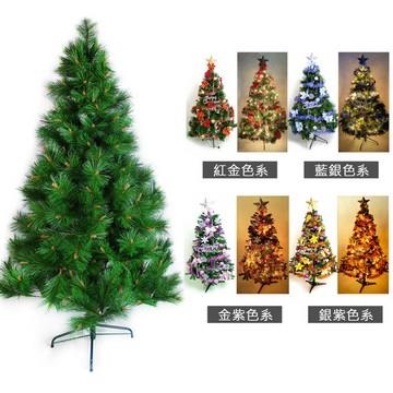 台製4尺（120cm）特級綠松針葉聖誕樹 （＋飾品組＋100燈LED燈一串）（銀紫/金紫色系） - 銀紫色系+四彩色光