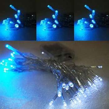 聖誕燈 LED燈串50燈電池燈 （藍白光）（透明線）（高亮度又環保） YS－XLB050002