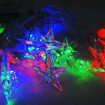 【摩達客】聖誕燈 LED20燈透明星星電池燈 (彩光) (高亮度又環保) YS-XLB020002